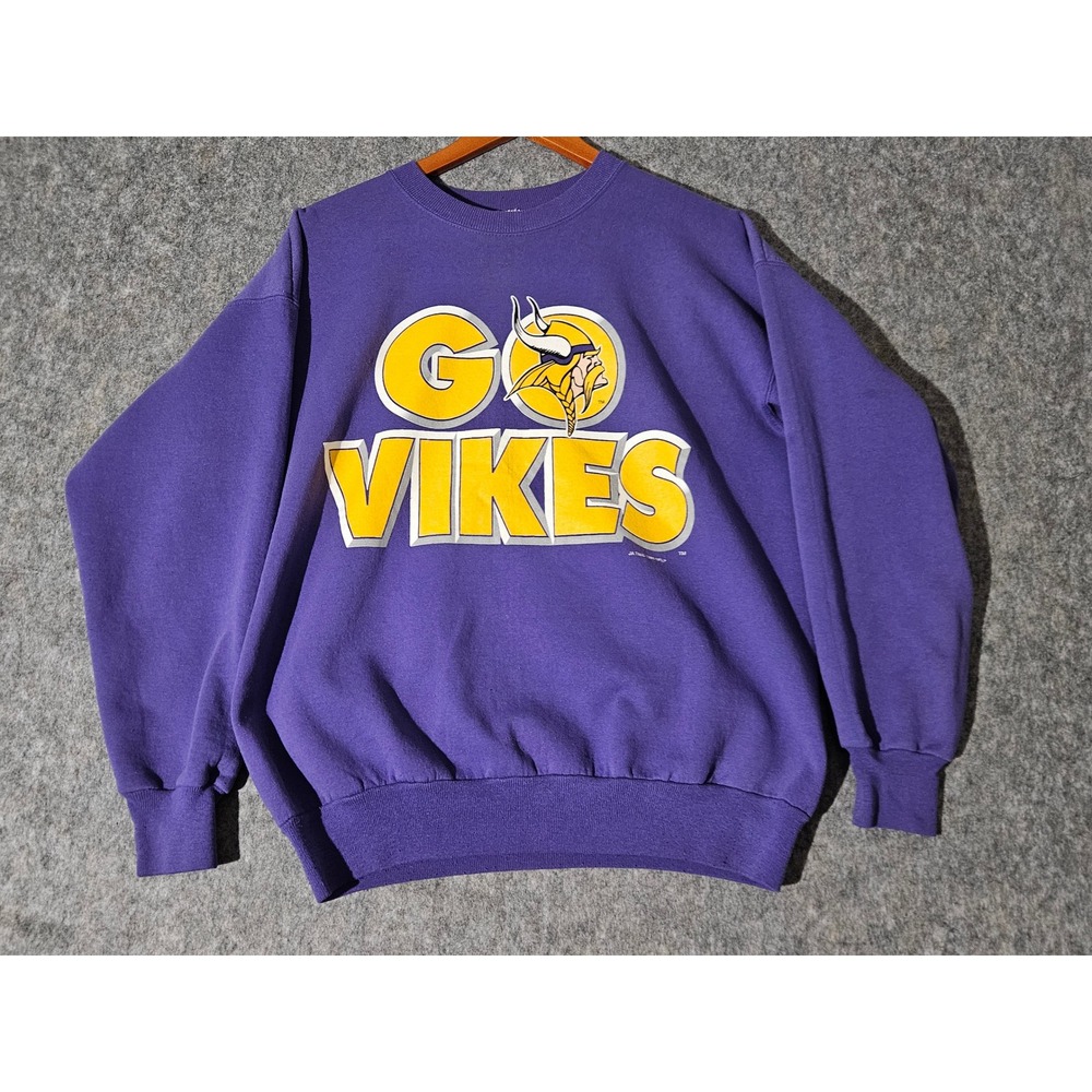 Minnesota Vikings Go Vikes 1998 Roster L Hanes Sweatshirt Men Purple Randy Moss
